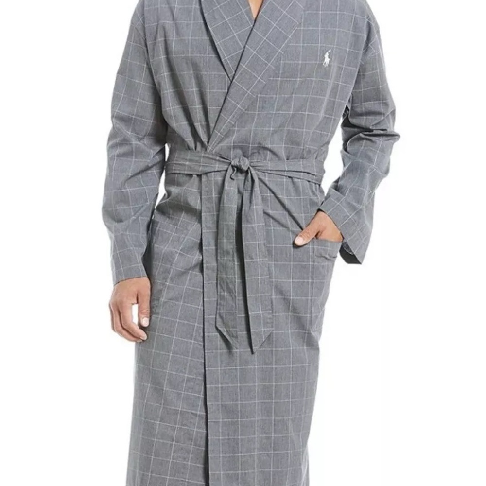 Ralph Lauren Gray Plaid Robe